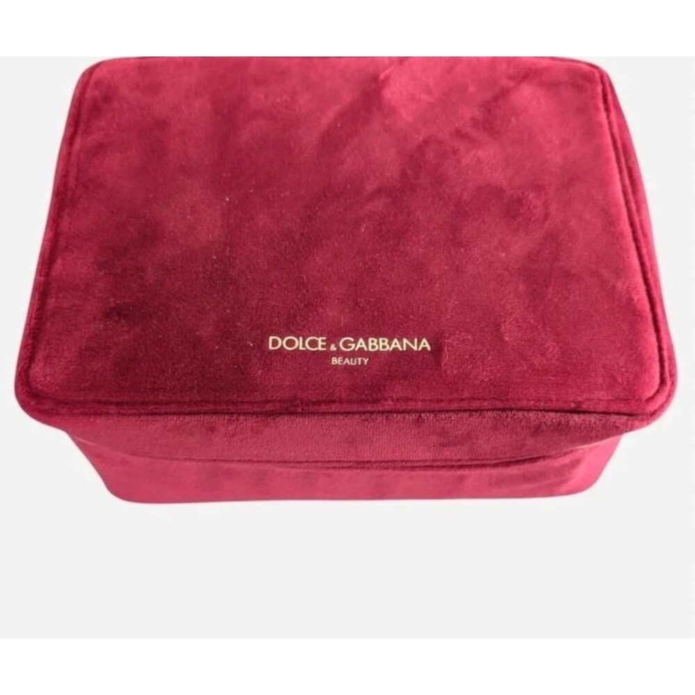 Dolce & Gabbana Beauty Burgundy Velvet Makeup Bag / Vanity Case